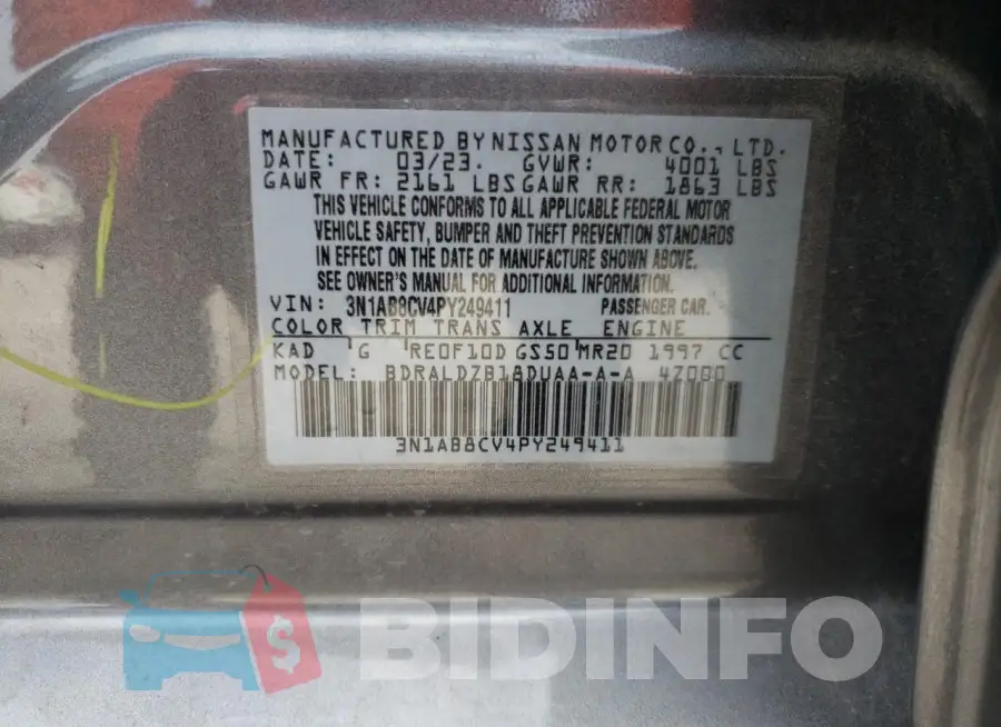 3N1AB8CV4PY249411 Photo# 12