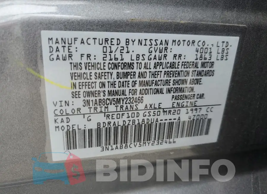 3N1AB8CV5MY232466 Photo# 12