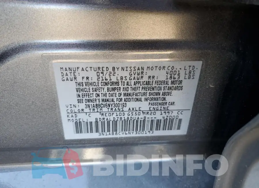 3N1AB8CV6NY300193 Photo# 12