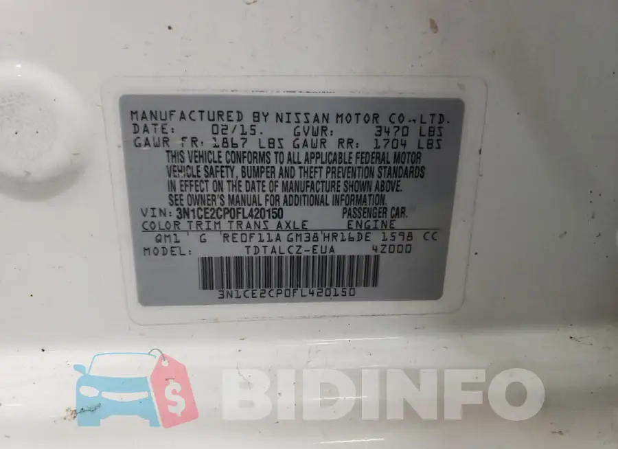 3N1CE2CP0FL420150 Photo# 12