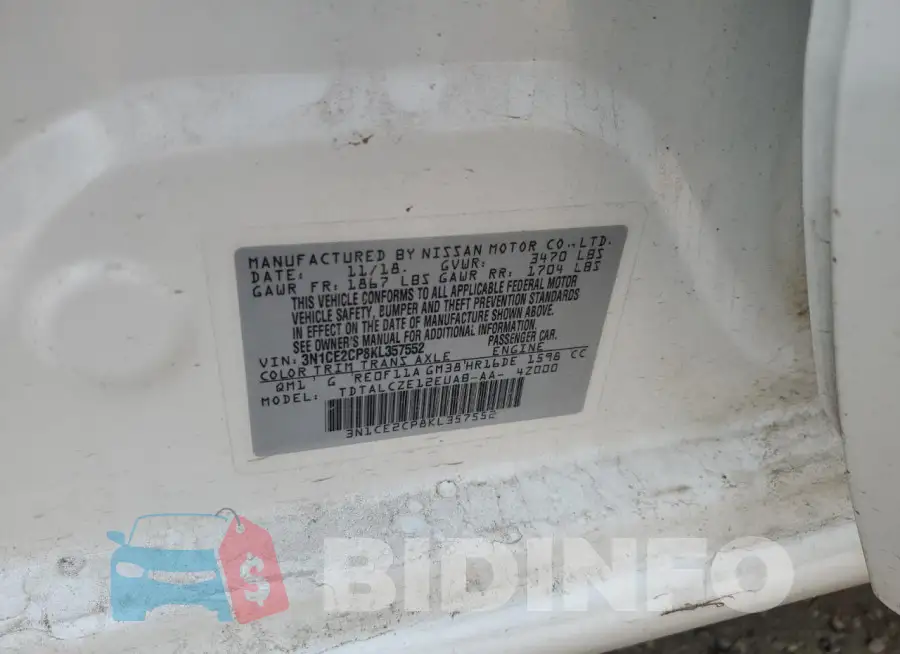 3N1CE2CP8KL357552 Photo# 12