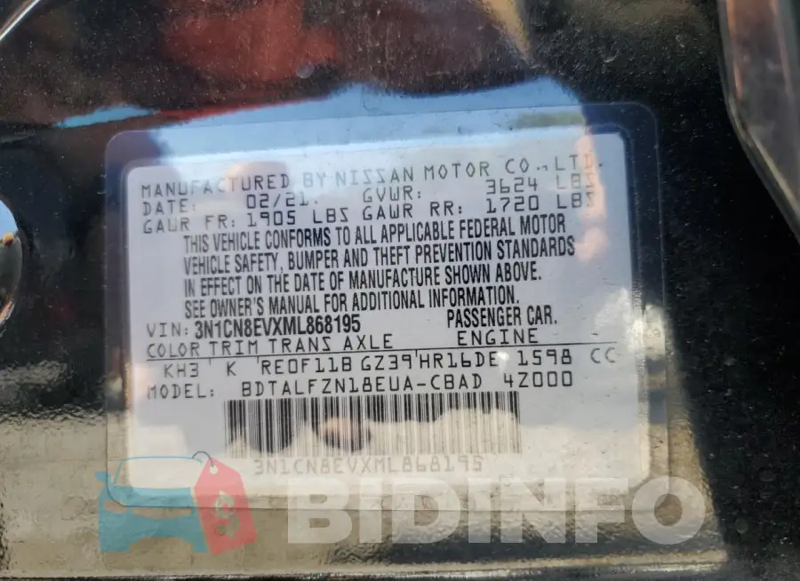 3N1CN8EVXML868195 Photo# 12