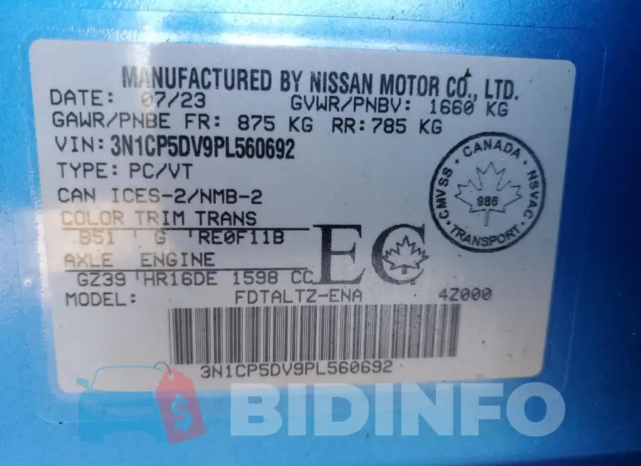 3N1CP5DV9PL560692 Photo# 13