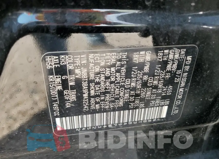 JN8BT3BA9PW432542 Photo# 12