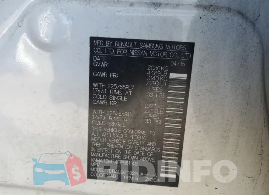 KNMAT2MT4FP561149 Photo# 14