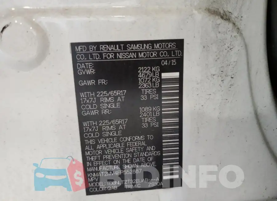 KNMAT2MV4FP552887 Photo# 13
