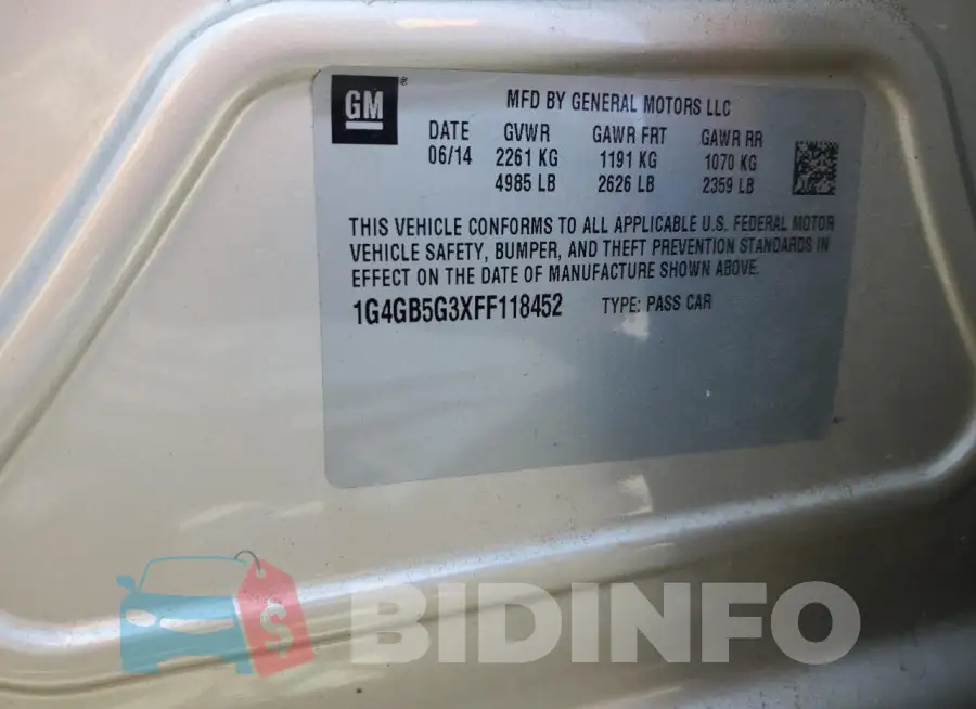 1G4GB5G3XFF118452 Photo# 12