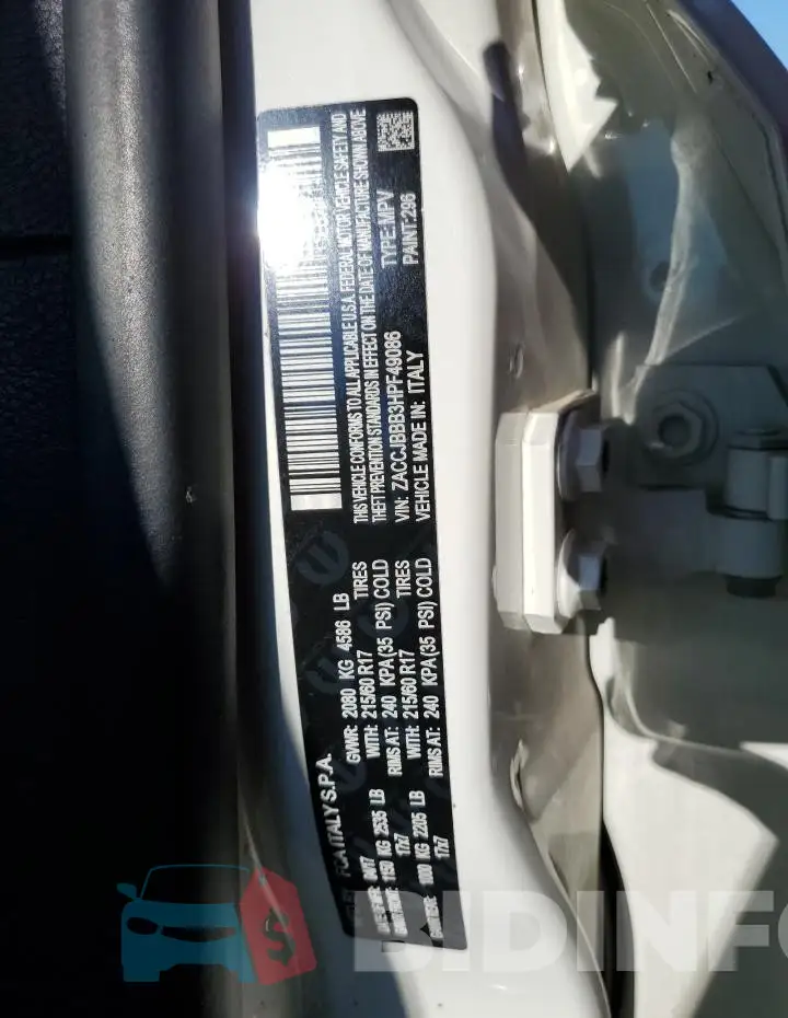 ZACCJBBB3HPF49086 Photo# 13