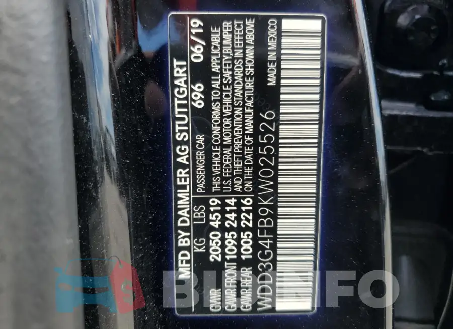 WDD3G4FB9KW025526 Photo# 12