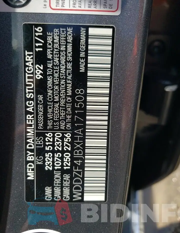 WDDZF4JBXHA171508 Photo# 12