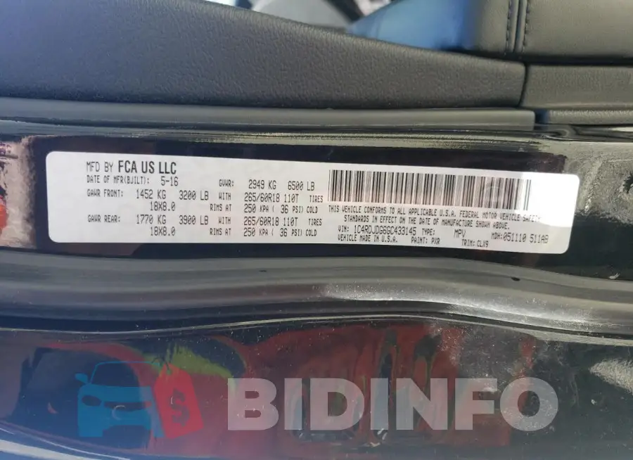1C4RDJDG6GC433145 Photo# 13
