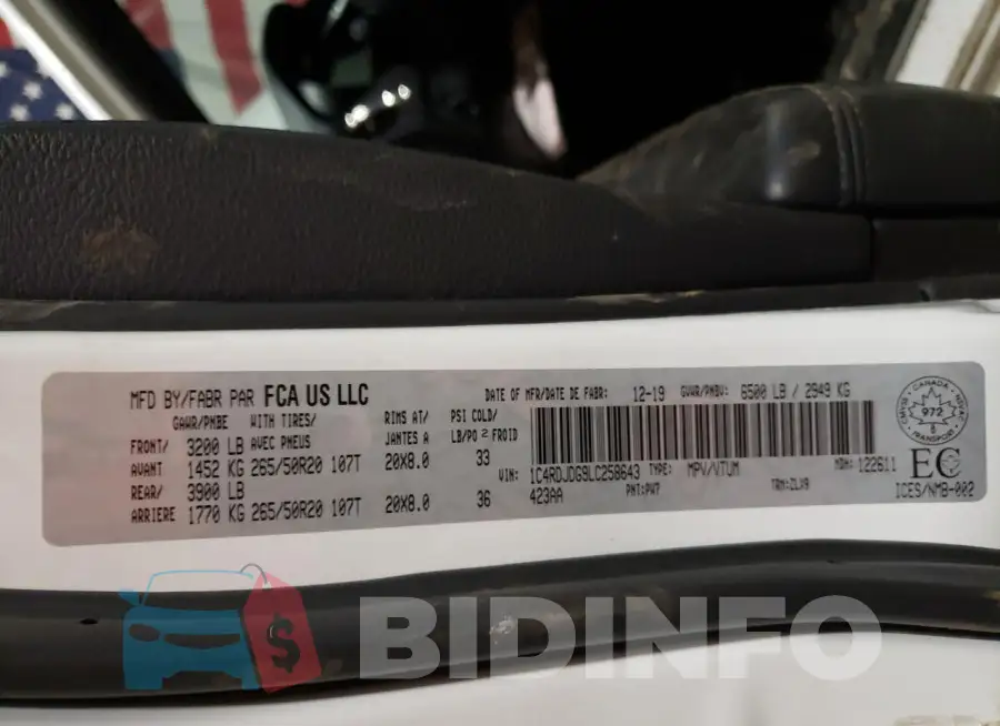 1C4RDJDG9LC258643 Photo# 13