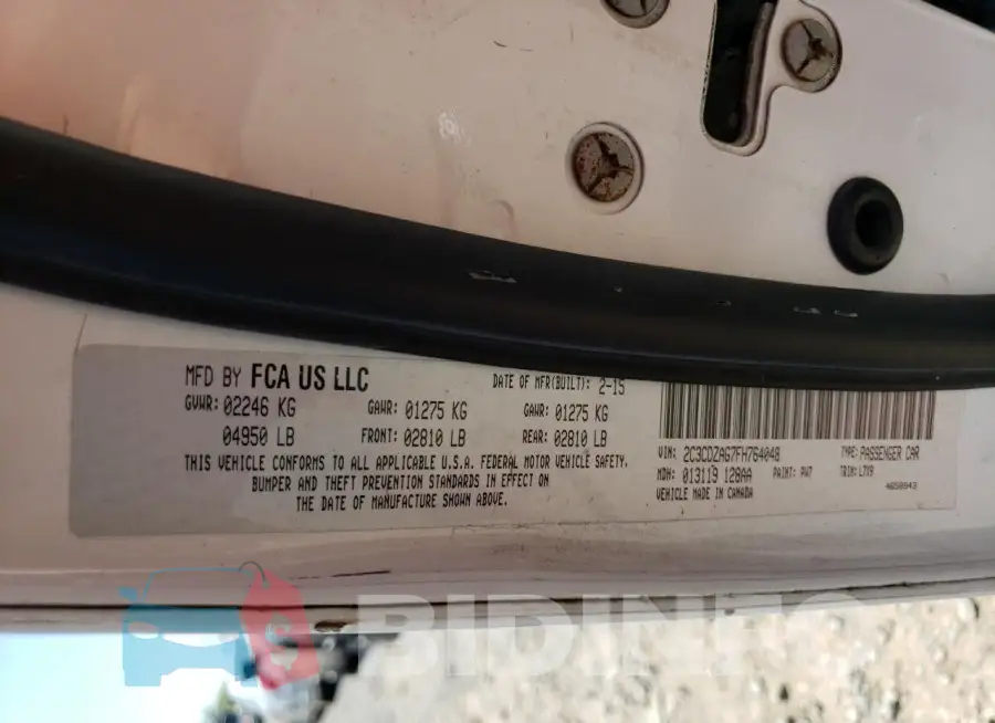 2C3CDZAG7FH764048 Photo# 12