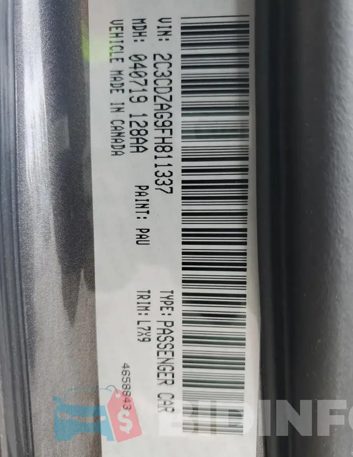 2C3CDZAG9FH811337 Photo# 13