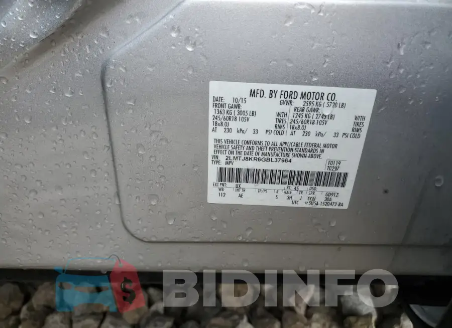 2LMTJ8KR6GBL37964 Photo# 13