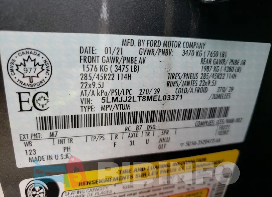5LMJJ2LT8MEL03371 Photo# 14