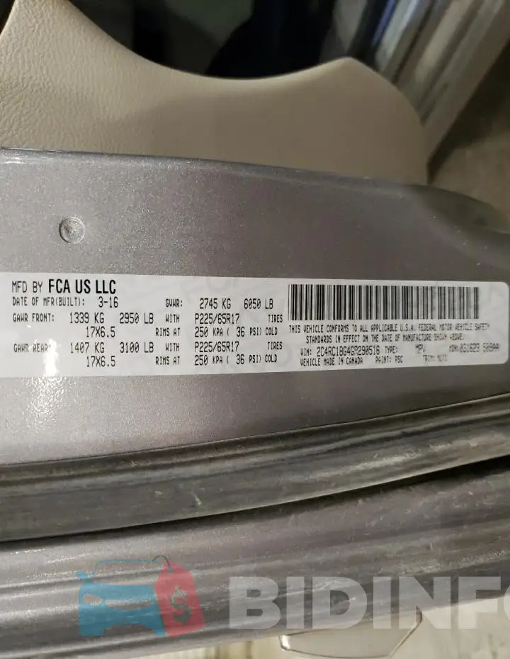 2C4RC1BG4GR290516 Photo# 13