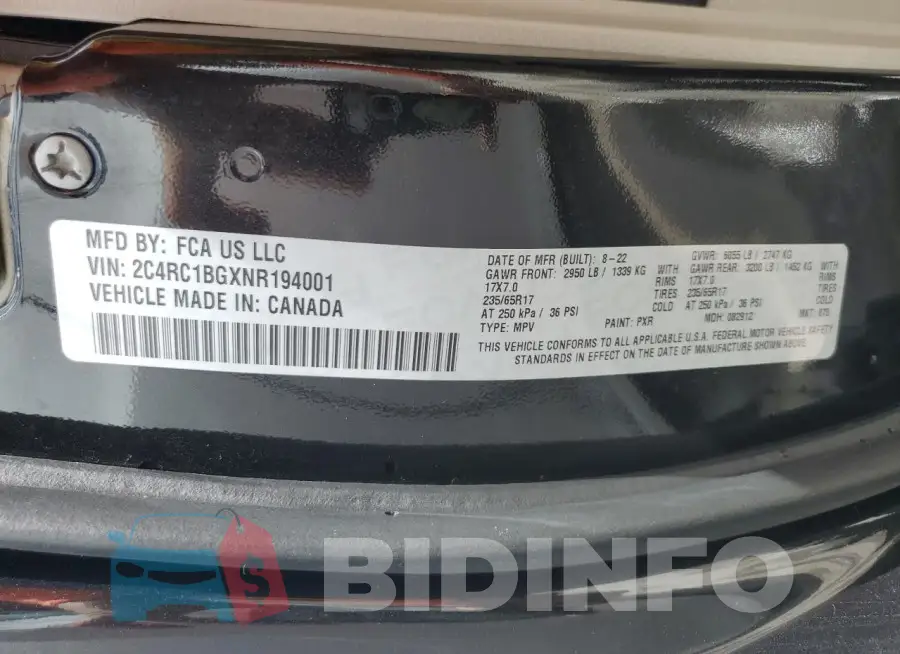 2C4RC1BGXNR194001 Photo# 13