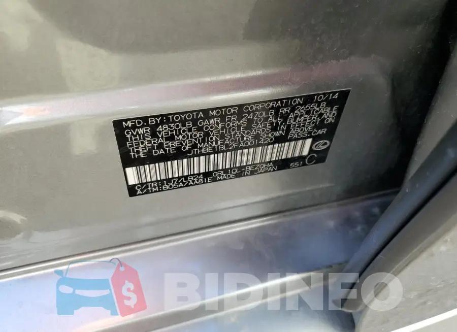 JTHBE1BL2FA001420 Photo# 12