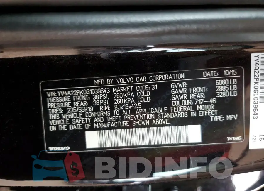 YV4A22PK0G1039643 Photo# 12