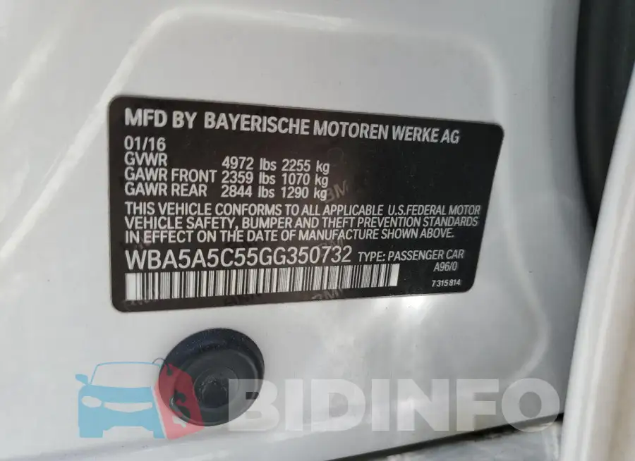 WBA5A5C55GG350732 Photo# 13