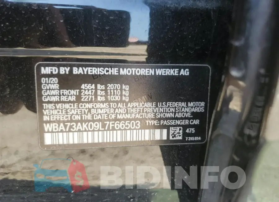 WBA73AK09L7F66503 Photo# 12