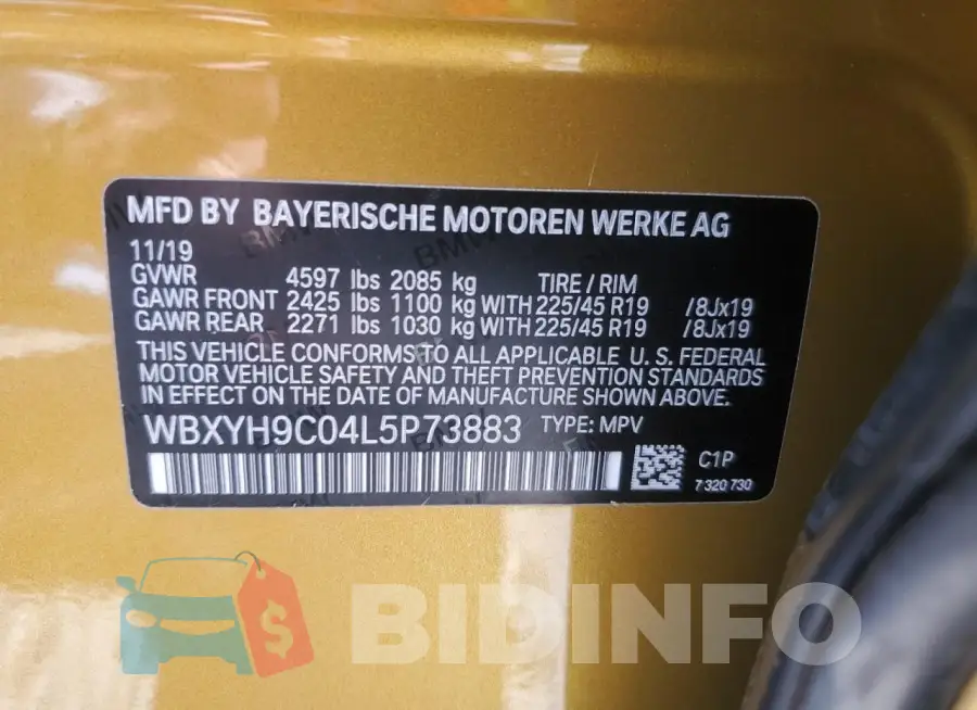 WBXYH9C04L5P73883 Photo# 13