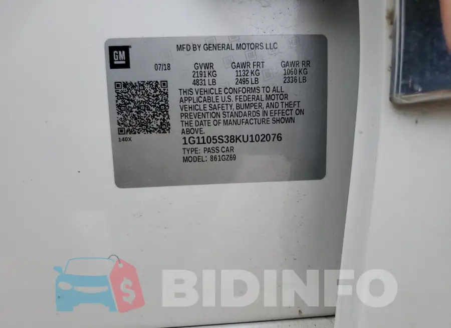 1G1105S38KU102076 Photo# 12