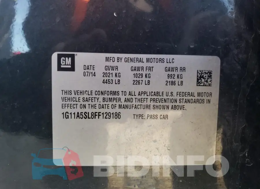 1G11A5SL8FF129186 Photo# 13