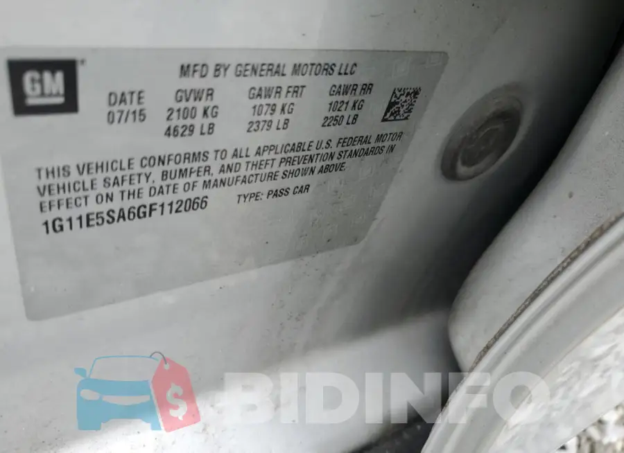 1G11E5SA6GF112066 Photo# 12