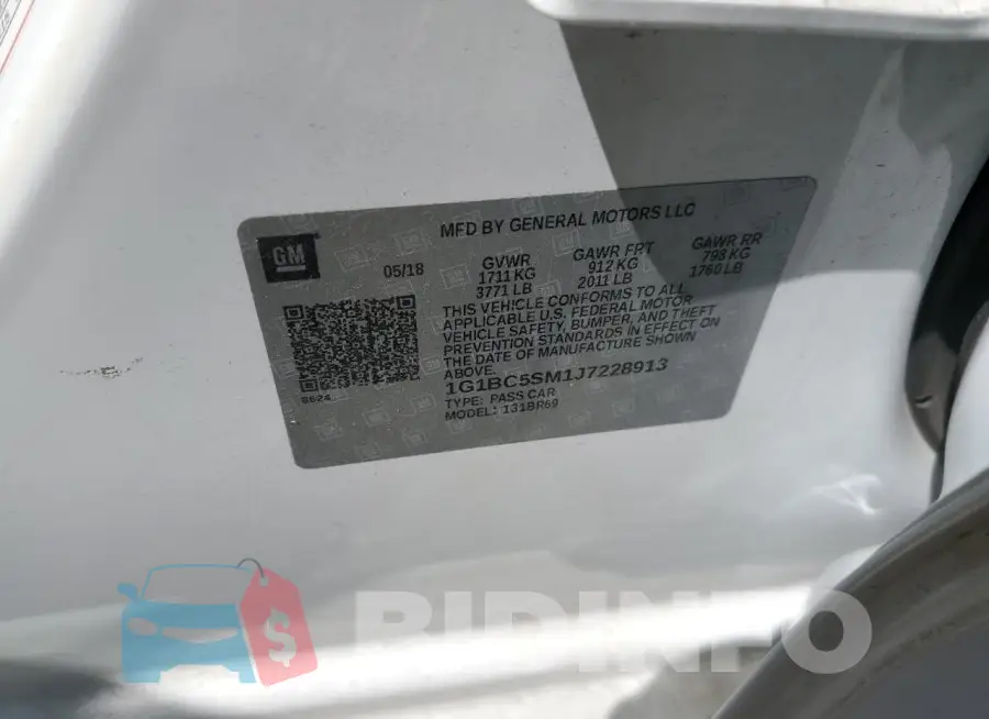 1G1BC5SM1J7228913 Photo# 12