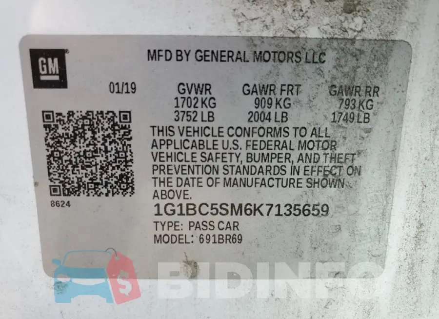 1G1BC5SM6K7135659 Photo# 12