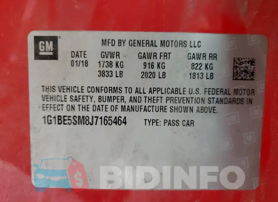 1G1BE5SM8J7165464 Photo# 12