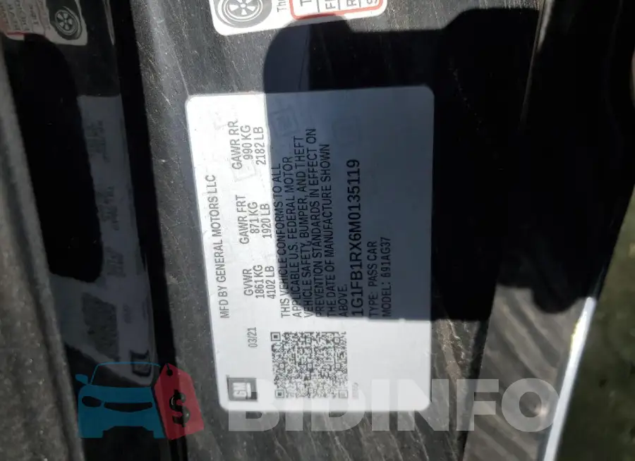 1G1FB1RX6M0135119 Photo# 12