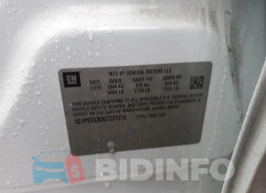 1G1PE5SB3G7227270 Photo# 12