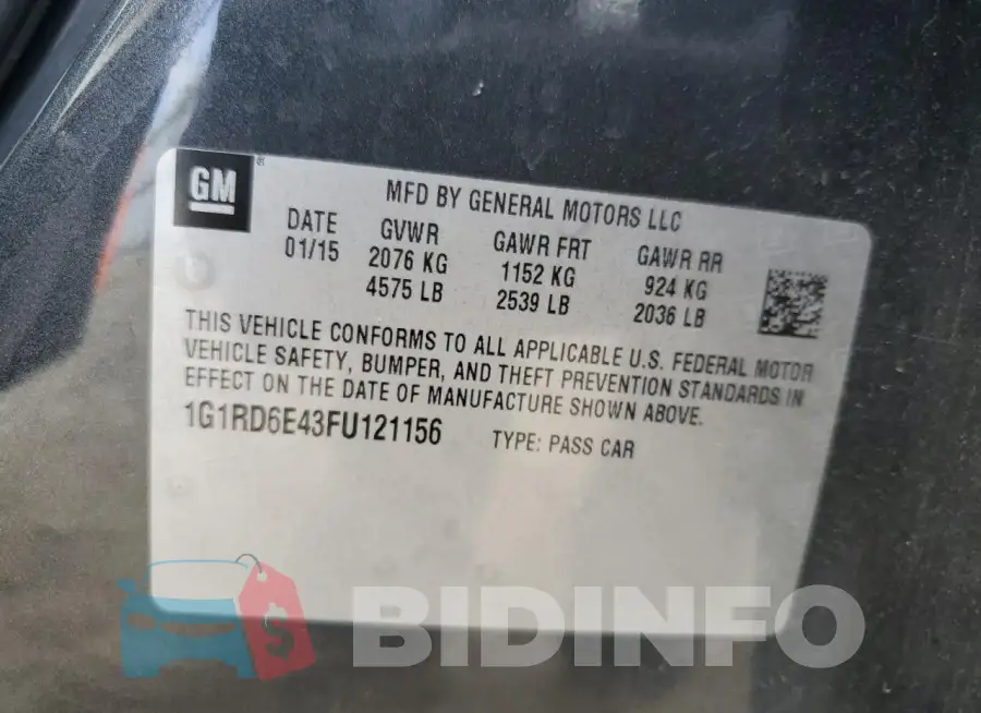 1G1RD6E43FU121156 Photo# 12