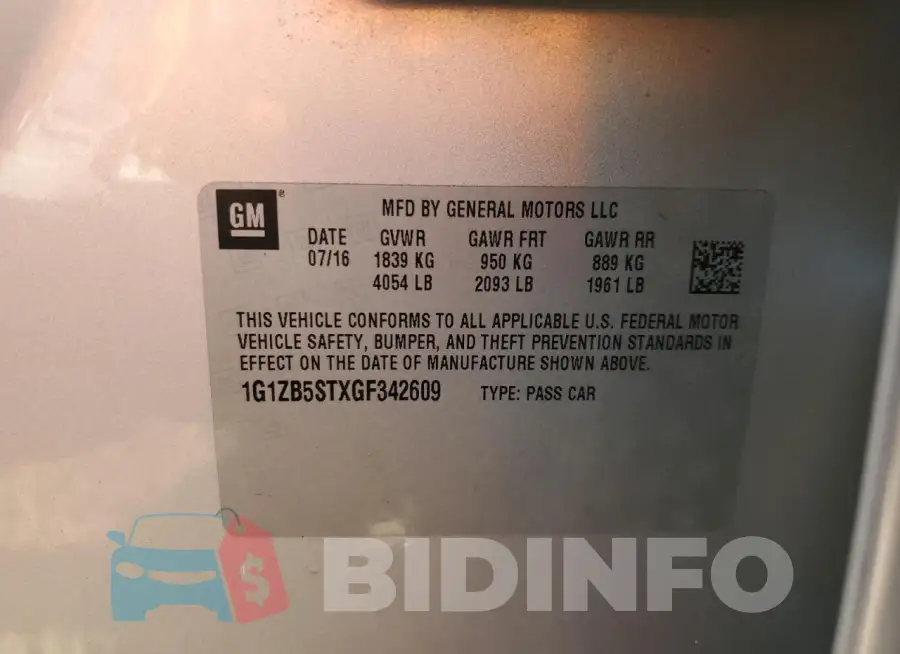 1G1ZB5STXGF342609 Photo# 12