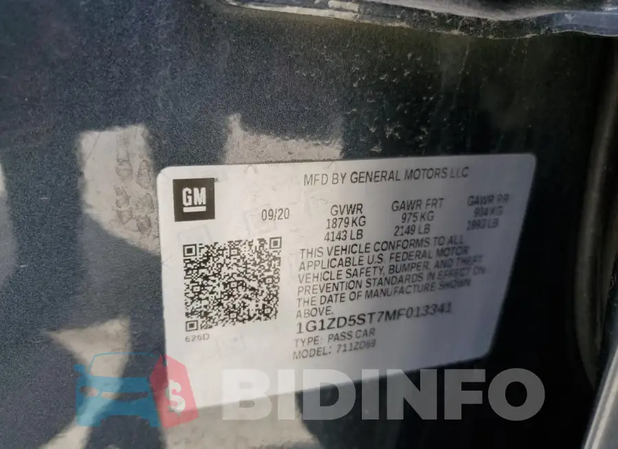 1G1ZD5ST7MF013341 Photo# 13