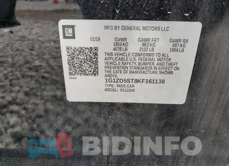 1G1ZD5ST8KF161138 Photo# 12