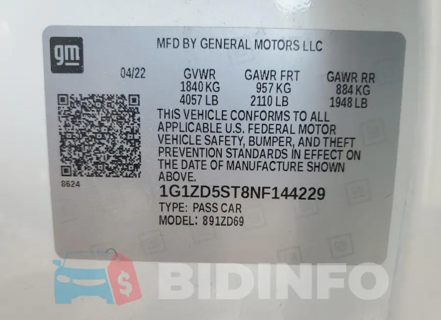 1G1ZD5ST8NF144229 Photo# 12