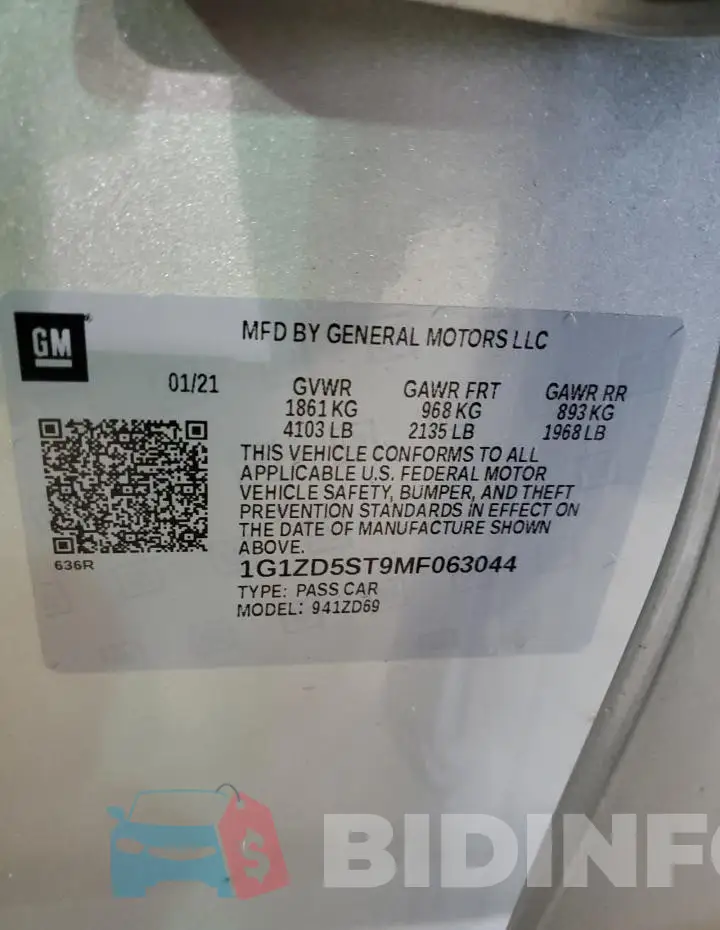 1G1ZD5ST9MF063044 Photo# 13
