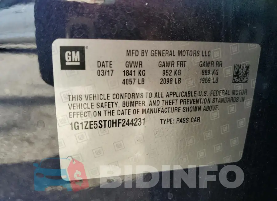 1G1ZE5ST0HF244231 Photo# 12