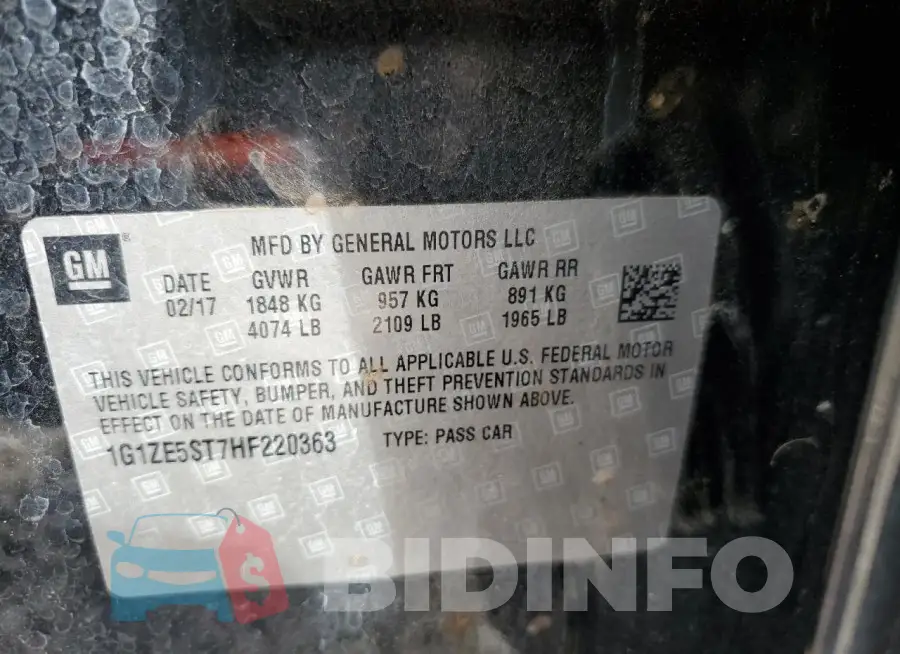 1G1ZE5ST7HF220363 Photo# 12