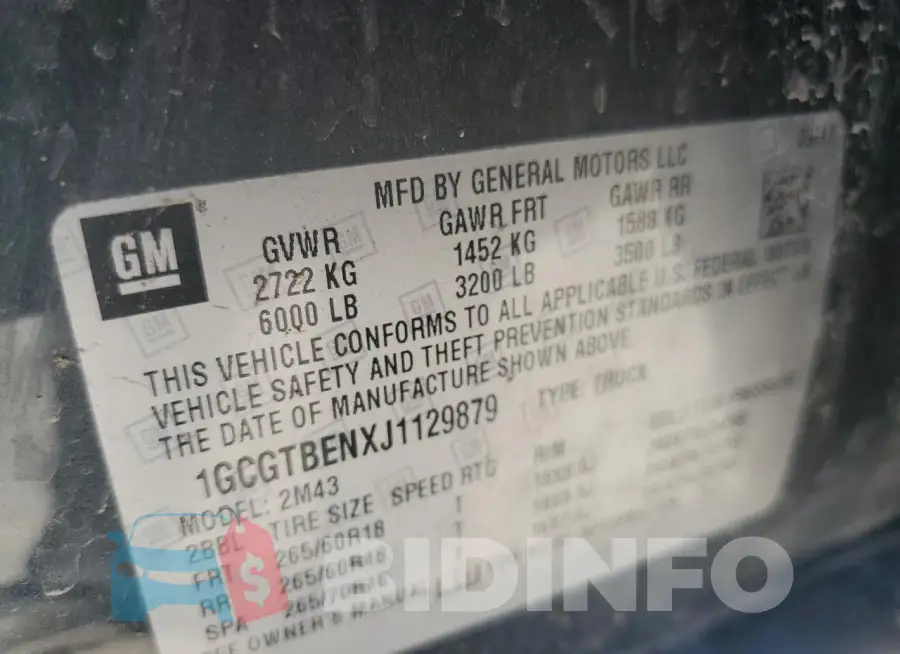 1GCGTBENXJ1129879 Photo# 12
