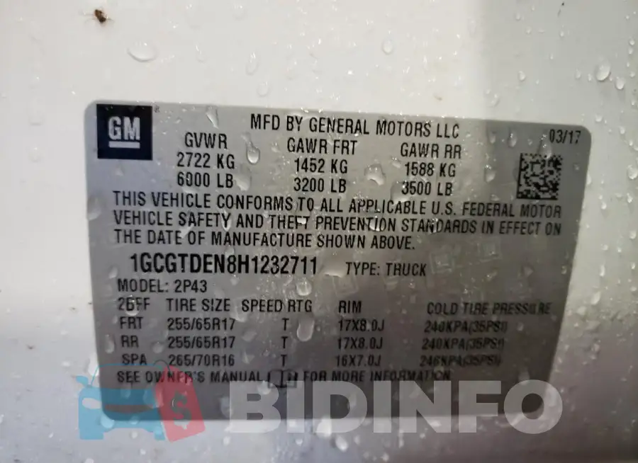 1GCGTDEN8H1232711 Photo# 12