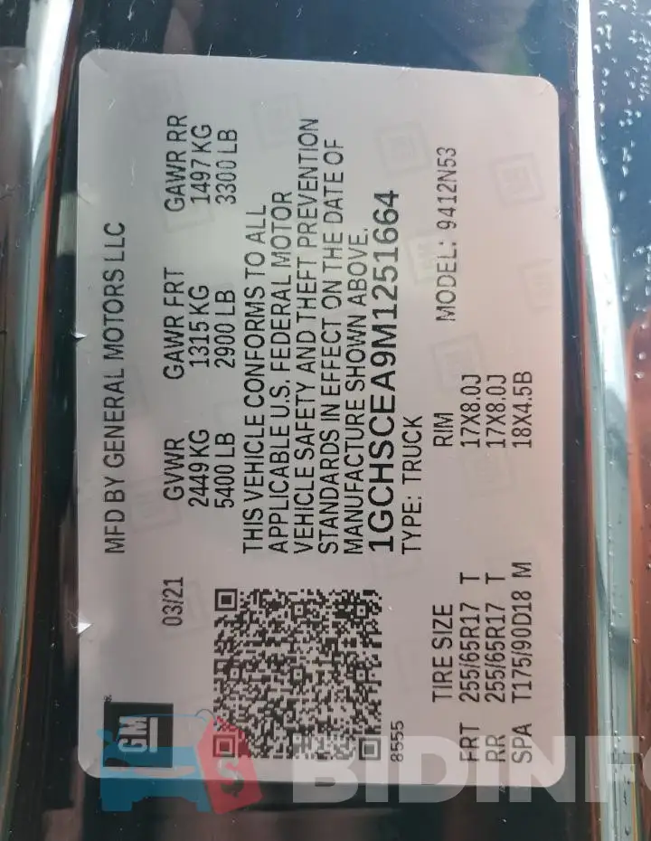 1GCHSCEA9M1251664 Photo# 13
