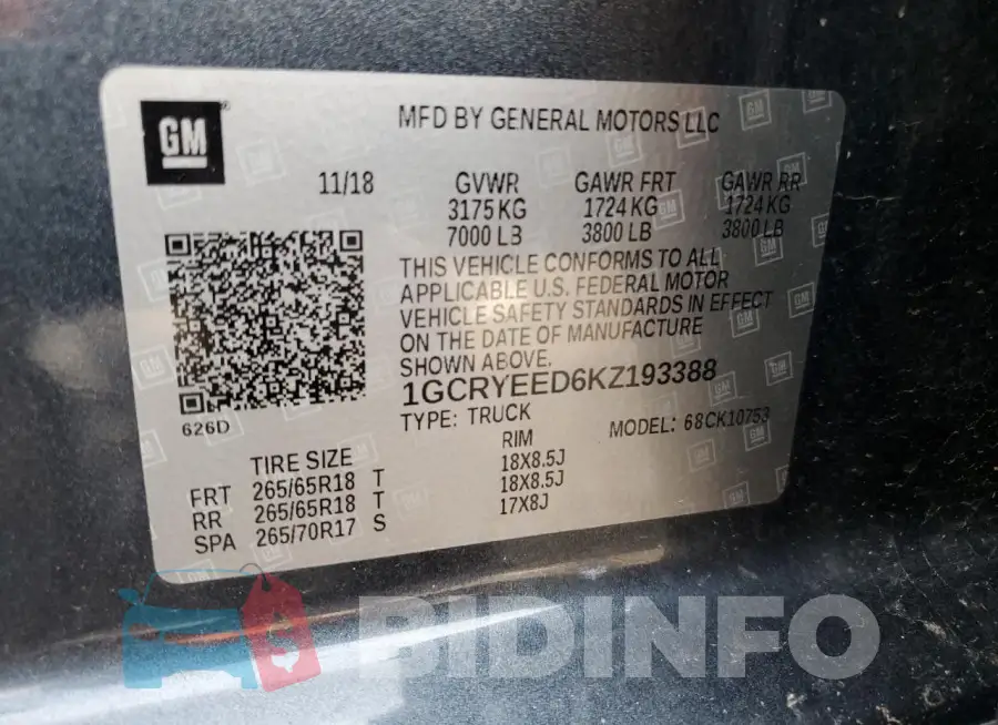 1GCRYEED6KZ193388 Photo# 14