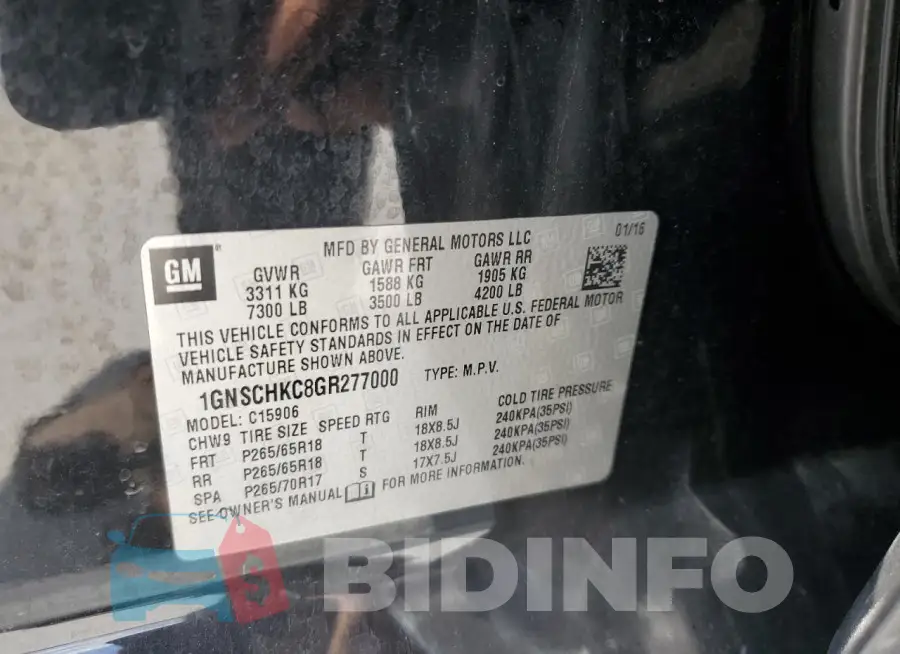 1GNSCHKC8GR277000 Photo# 12