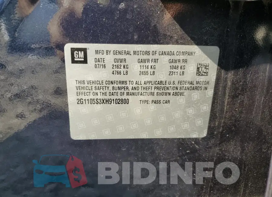 2G1105S3XH9102800 Photo# 12