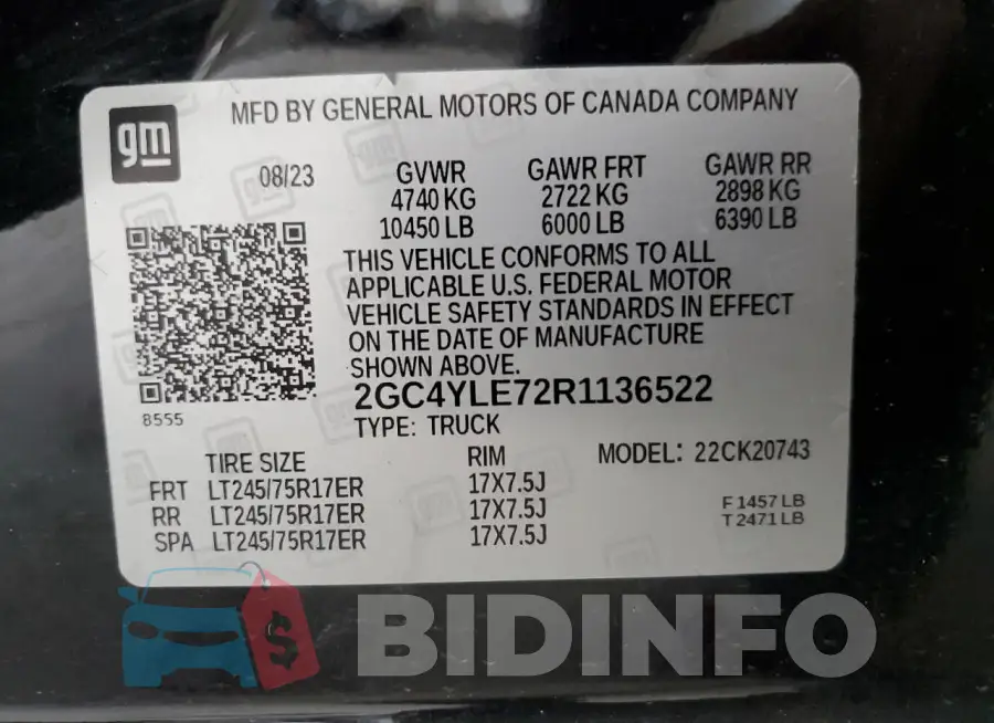 2GC4YLE72R1136522 Photo# 13